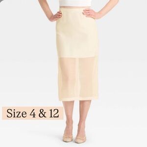 a new day Cream Pencil Skirt